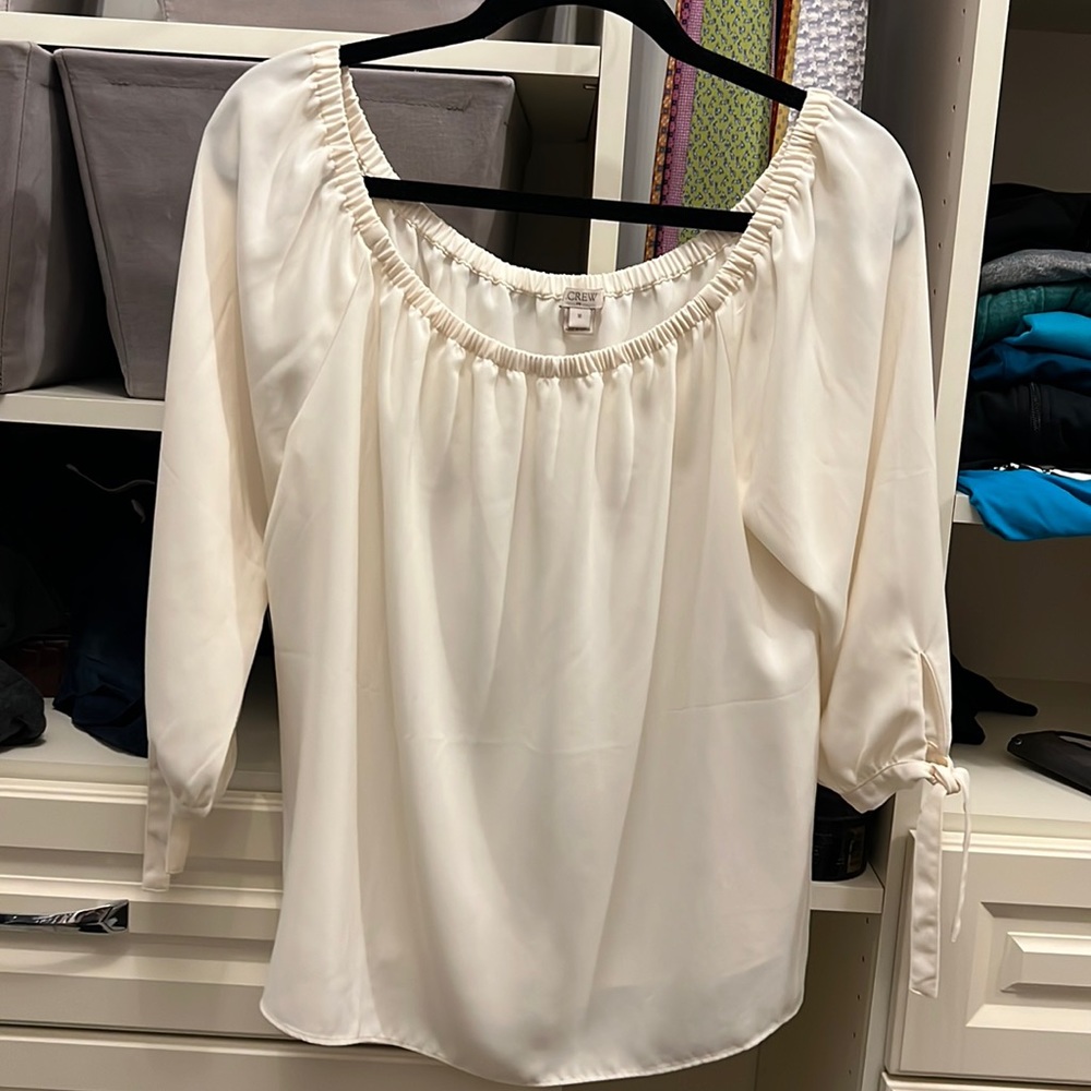 Cream boat neck shirt